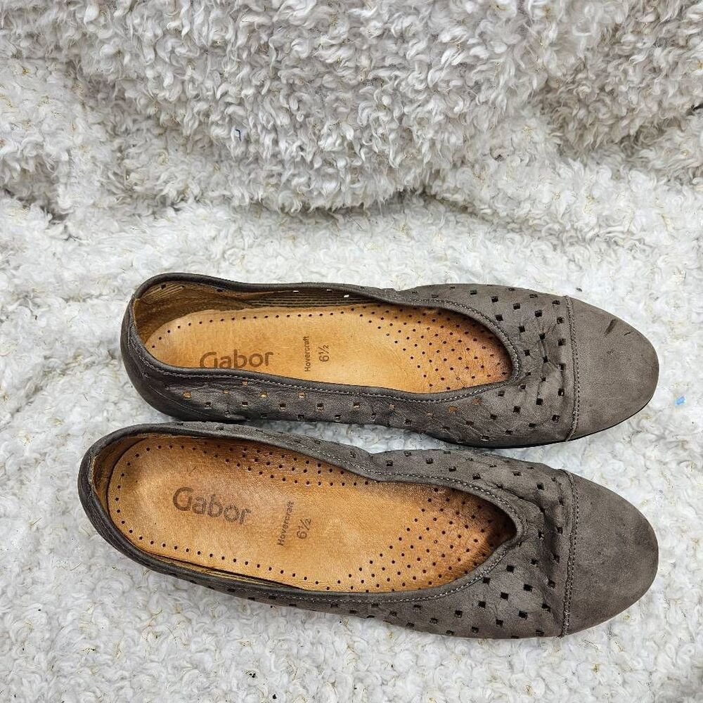 Gabor Leather Perforated Laser Cutout Flats US sz 8.5‎